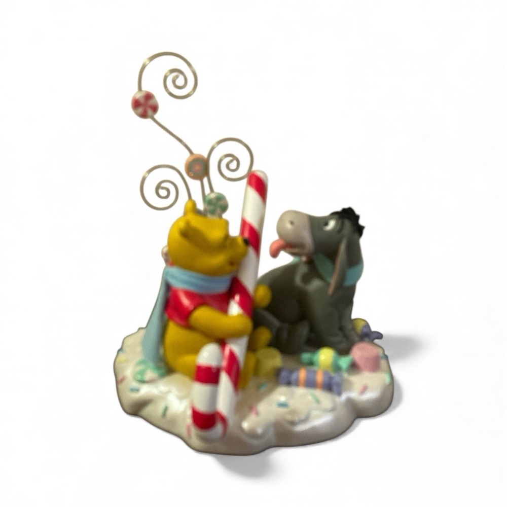 Disney Winnie the Pooh‎ & Eeyore Holiday Photo Card Holder Figurine HTF Rare